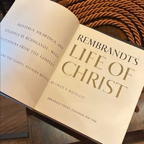 Other - Rembrandt's Life of Christ Decorative Coffee Table Book - Cream/Gold boxed